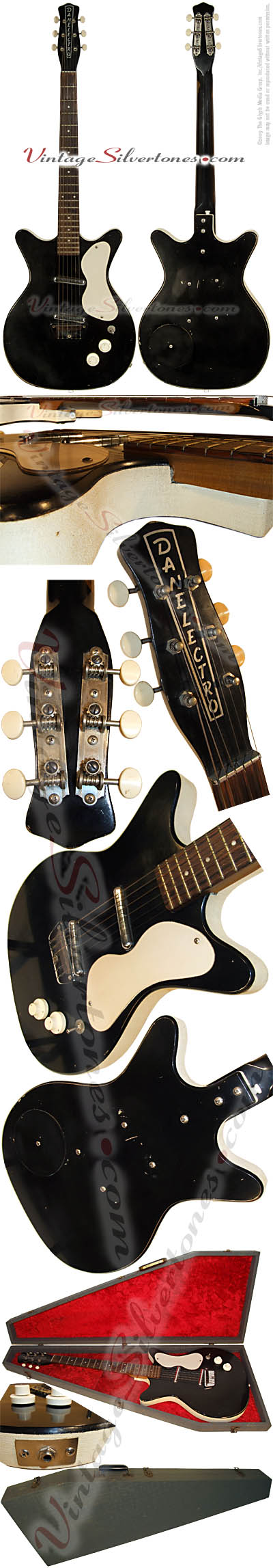 Danelectro Standard 3021, semi-hollow body, electric guitar with 2 pickups in black 1959