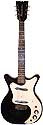 Danelectro Hand Vibrato 4021, semi-hollow body, electric guitar with 2 pickups in black circa 1964