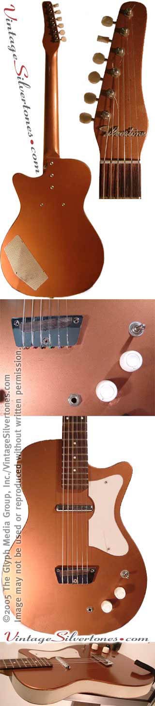 Danelectro -U1 - Silvertone dolphin headstock copper