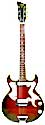 EKO Florentine electric guitar 2 pick ups made in Italy circa1967 red burst double cutaway