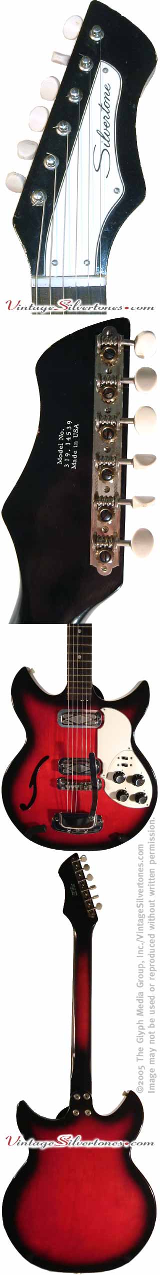 Silvertone H78 - Harmony Semi-Hollow Body details