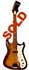 Silvertone 1416, solid body, electric guitar with 1 pickup, walnut sunburst made by Kay of Chicago, IL 1965