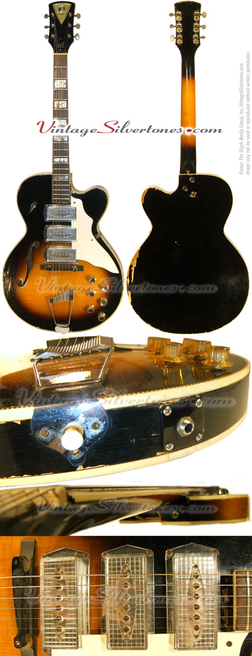 Kay Swingmaster K673, triple Gold "K" Kleenex Box pickups, hollow body, circa 1962 made in Chicago USA