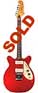 MicroFrets Calibra 2 pickup cherry/transred semihollow body electric guitar with original case