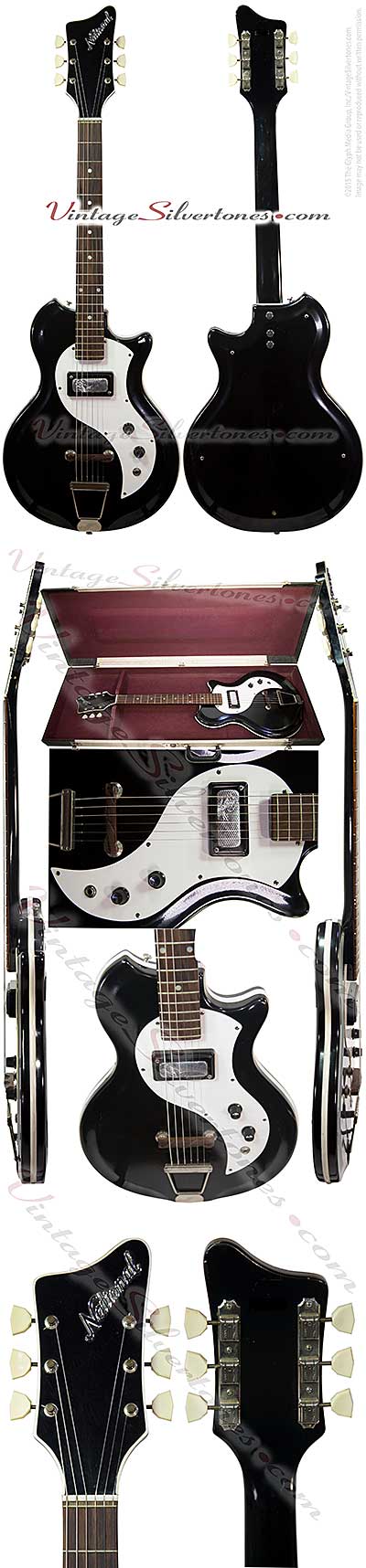 National Varsity 66 N466- semi-hollow body electric guitar 1 pickup, made in Chicago 1964 res-o-glass