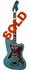 Silvertone 14788- Harmony-made solid body, 2 pickup, blue electric guitar in sunburst with blue prickups made cirac 1967, made in Chicago IL USA