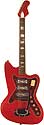 Silvertone - Harmony-made solid body, 3 pickup electric guitar in red, made in Chicago IL USA