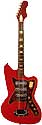 Silvertone - Harmony-made solid body, 3 pickup electric guitar in red, made in Chicago IL USA
