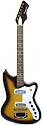 Silvertone-Harmony #1477L Silhouette - 2 pickup tobaccoburst finish solidbody electric guitar 1964
