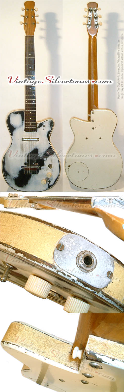 Silvertone-Danelectro U1/1317 - single pickup white/copper electric guitar