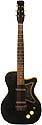 Silvertone 1303 made by Danelectro U2, two pickup, electric guitar, semi-hollow body, black, masonite body, lipstick pickup, made in 1958