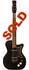 Silvertone 1303 made by Danelectro U2, two pickup, electric guitar, semi-hollow body, black, masonite body, lipstick pickup, made in 1958