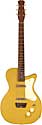 Silvertone 1303 made by Danelectro U2, two pickup, electric guitar, semi-hollow body, refinished in tan, masonite body, lipstick pickup, made in 1959
