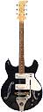 Standel Custom 202 hollow body electric guitar - 2 pickups black finish