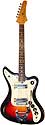 Wurlitzer Wildcat solid body, stereo, electric guitar-2 pickups-sunburst circa 1968