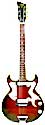 EKO Florentine electric guitar 2 pickups made in Italy circa 1967 red burst double cutaway