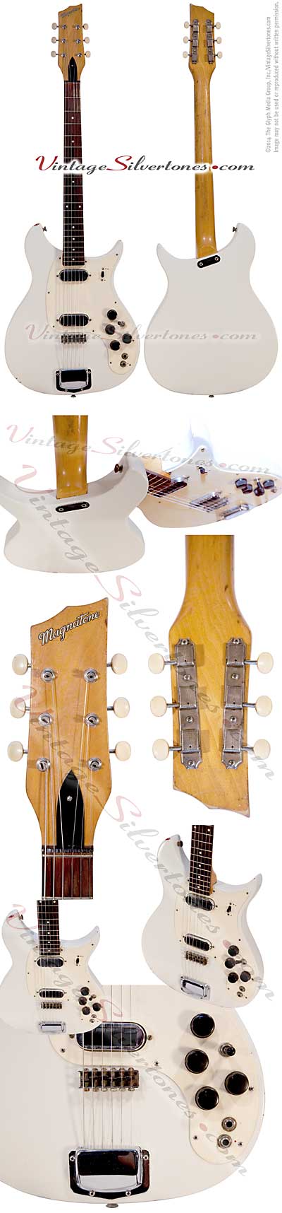 Magnatone mark IX stereo two double shielded pickups white circa 1960