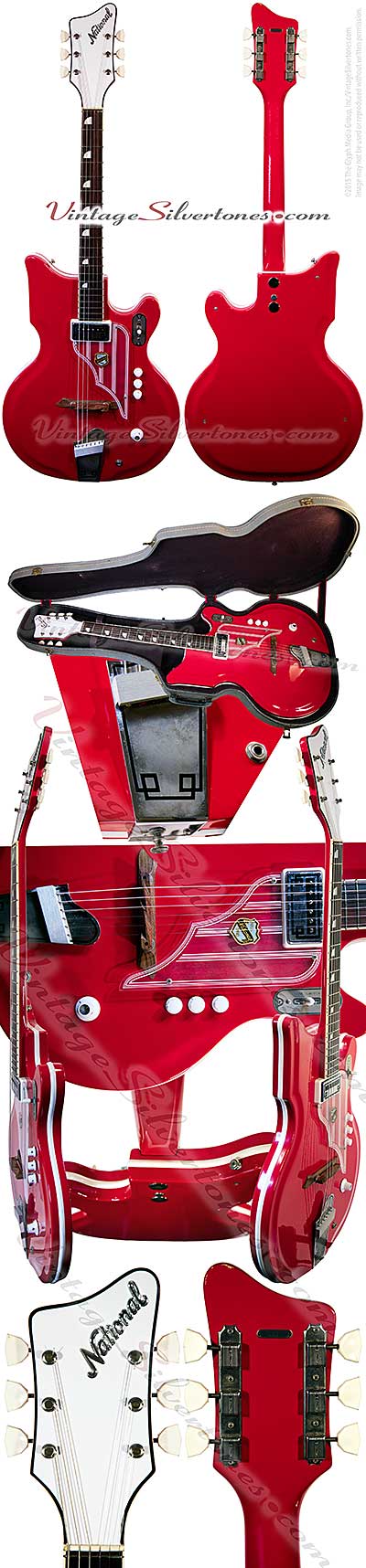 National Val-Pro 82 - semi-hollow body electric guitar 1 pickup, made in Chicago 1962 res-o-glass