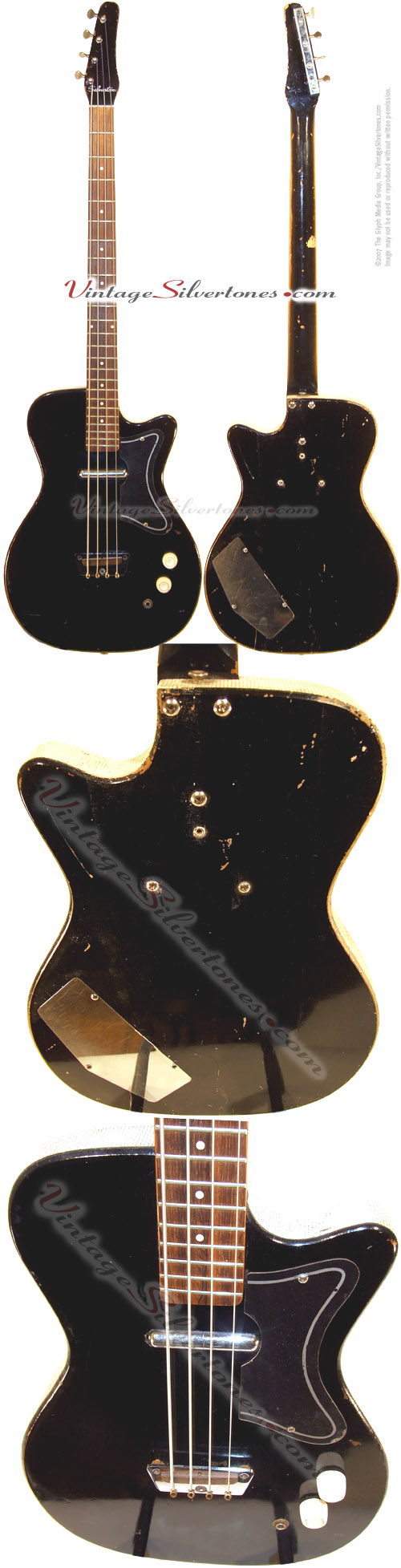 Silvertone Bass made by Danelectro model 1444 - U1 style - single pickup electric bass guitar