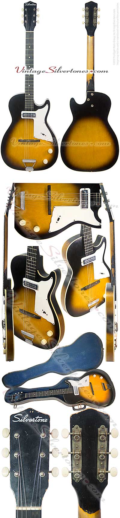 Silvertone 1326 Harmony h45, Stratotone, rare, Mars, sunburst, 1 pickups, single cutaway Spring 1959