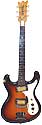 Univox HiFlier- sunburst, solid body, 2 pickup, surf rock style guitar