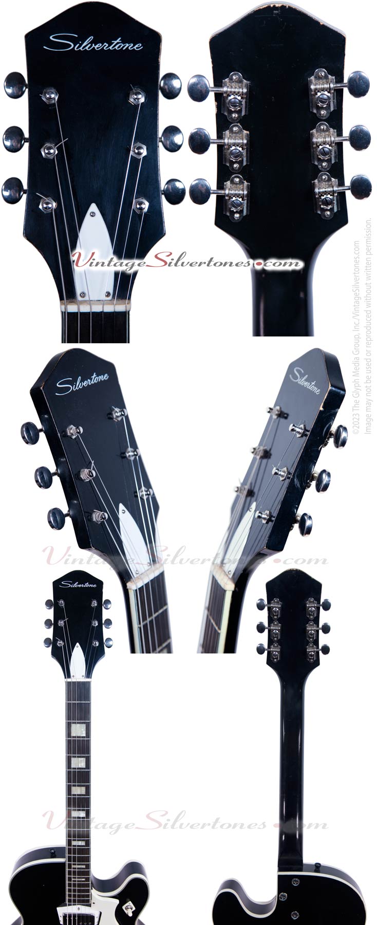 Silvertone 1446 electric guitar headstock details
