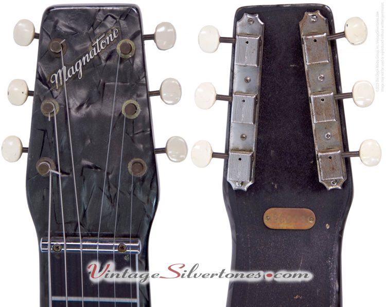 Magnatone G-70W lap steel guitar - headstock
