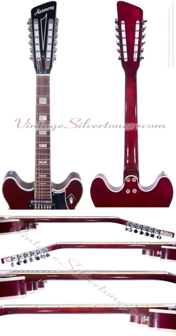 Harmony H79 12 string electric guitar - neck details