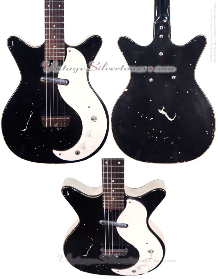 Danelectro 3011 electric guitar one pickup, black, made in Neptune NJ circa 1960-body