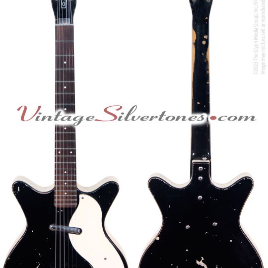 Danelectro 3011 electric guitar one pickup, black, made in Neptune NJ circa 1960-front-back