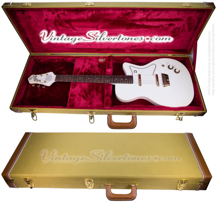 Danelectro '56 Single Cutaway Guitar/U2 electric guitar two pickups, white, gold hardware, ohsc, made in China 2011 reissue-case