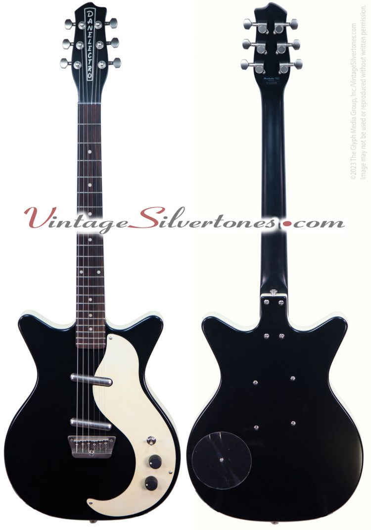 Danelectro DC59 Limited Edition, electric guitar, two pickups, retro finish black made in China circa 2010 reissue-front-back