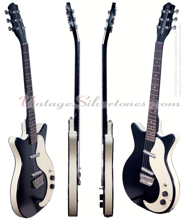 Danelectro DC59 Limited Edition, electric guitar, two pickups, retro finish black made in China circa 2010 reissue-sides