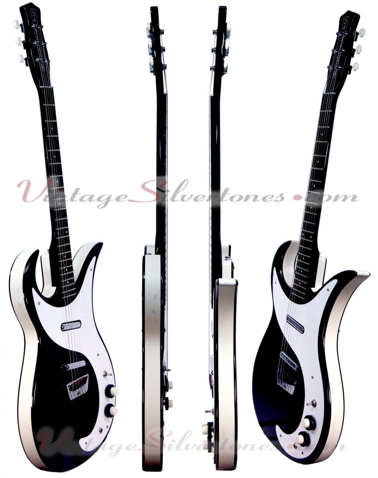 Danelectro Wild Thing electric guitar two pickups, high-gloss black, Danelectro gig bag made in China 2011 - reissue - sides