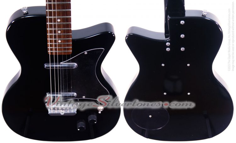 Danelectro U2/56 Pro electric guitar two pickups, black, made in Korea 2005 reissue - front/back - body