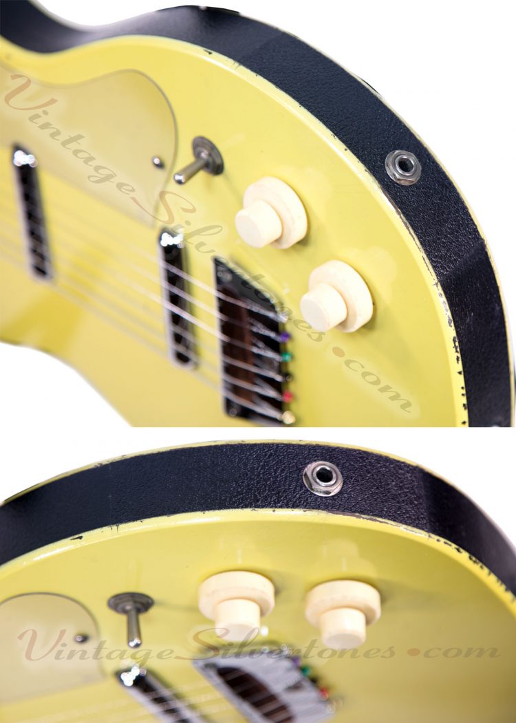 Silvertone 1360/U2 electric guitar two pickups, yellow, ohsc made in Neptune in 1956 by Danelectro - jack