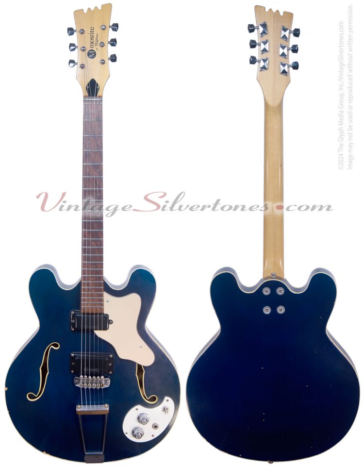Mosrite Celebrity 3 - 2 pickups, blue circa 1968-front-back