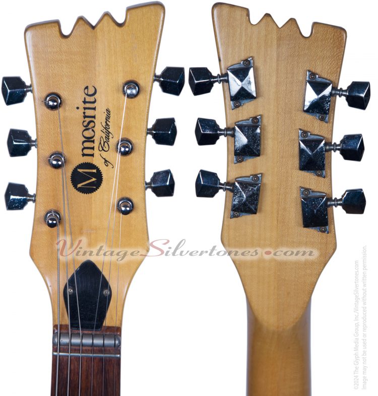 Mosrite Celebrity 3 - 2 pickups, blue circa 1968-headstock front-back