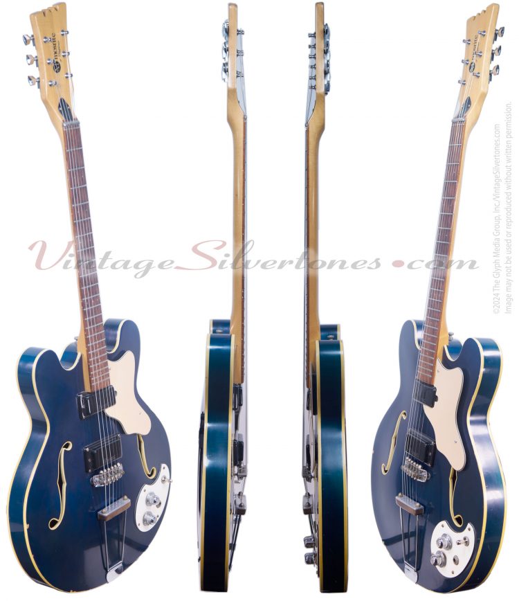 Mosrite Celebrity 3 - 2 pickups, blue circa 1968-sides