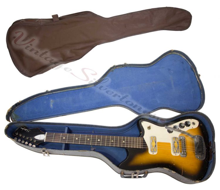 Silvertone 1479 guitar - case + gig bag