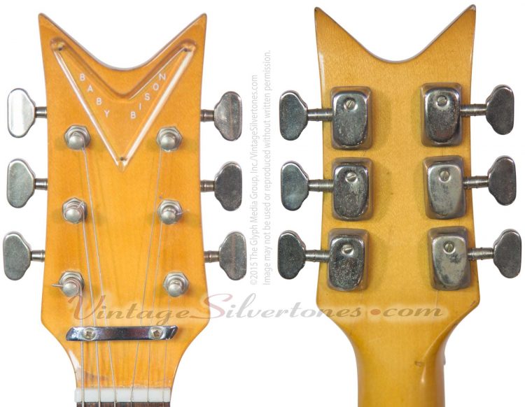 BALDWIN-BURNS BABY BISON electric guitar, 2pu, black finish, ohsc made in England - headstock