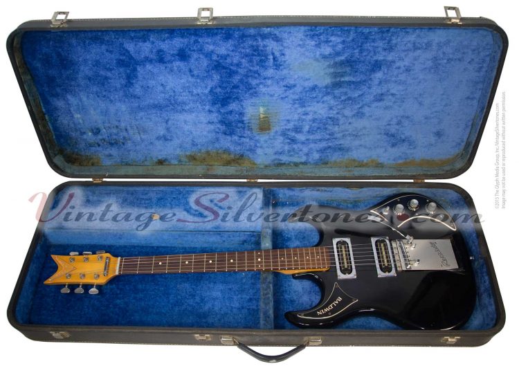 BALDWIN-BURNS BABY BISON electric guitar, 2pu, black finish, ohsc made in England - case